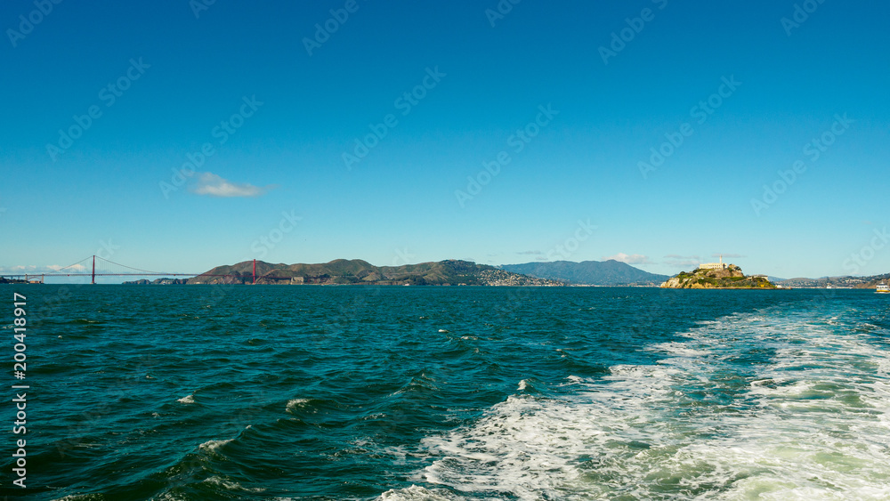 Alcatraz Island, an historic prison in San Francisco Bay Area