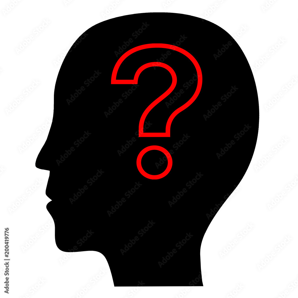 The question mark in my head, thinking person illustrations on the theme of the thinking man The question mark in my head, thinking person illustrations on the theme of the thinking man