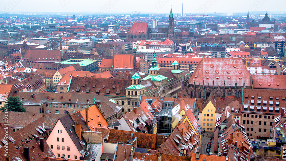 Obraz premium Panoramic Cityscape of Nuremberg, Germany