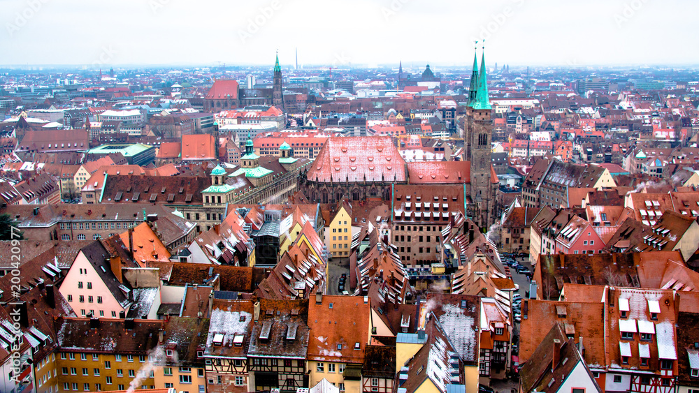 Panoramic Cityscape of Nuremberg, Germany