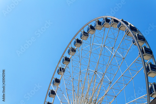 Ferris wheel with sky background