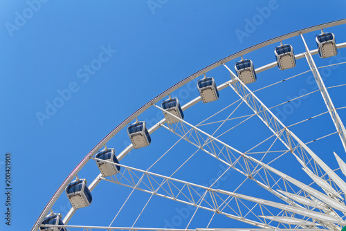 Ferris wheel with sky background