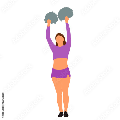 flat style, icon girls cheerleaders, sports, cheerleading