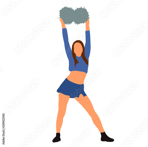 icon silhouette of girl cheerleader, sport, cheerleading
