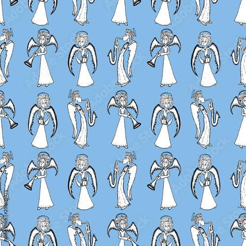 Pattern of the christmas angels