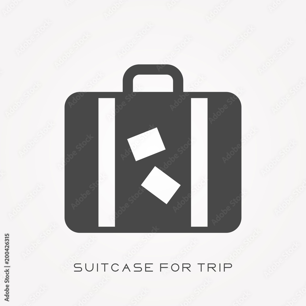 Silhouette icon suitcase for trip Silhouette icon suitcase for trip