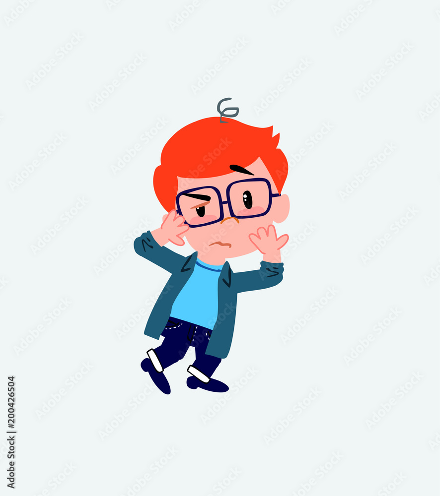 White boy with glasses something sick and dizzy. White boy with glasses something sick and dizzy.