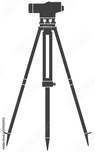 Icon construction level on tripod, vector illustration, isolated on white background.