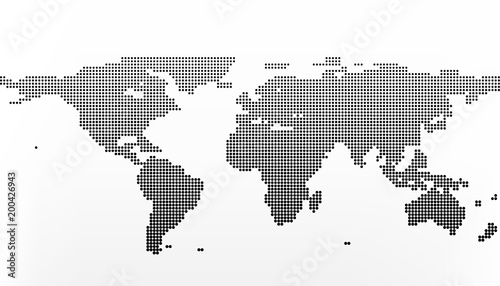 World map in dots. Earth business concept in flat style isolated on white