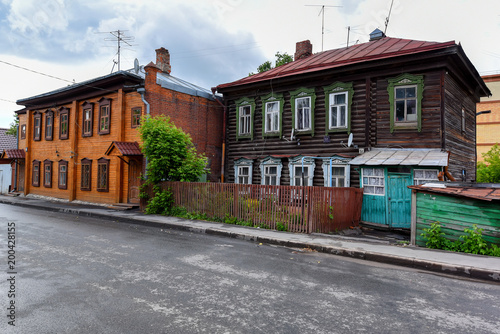 Colorful old tatar house in Kazan, Russia photo