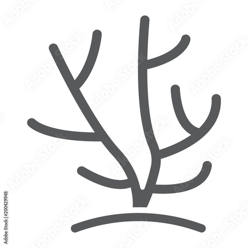 Coral glyph icon, ocean and underwater, tropical sign vector graphics, a solid pattern on a white background, eps 10.