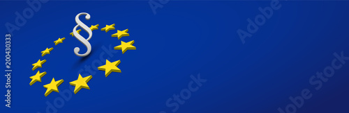 Europa Banner mit Sternen und Paragraph Zeichen