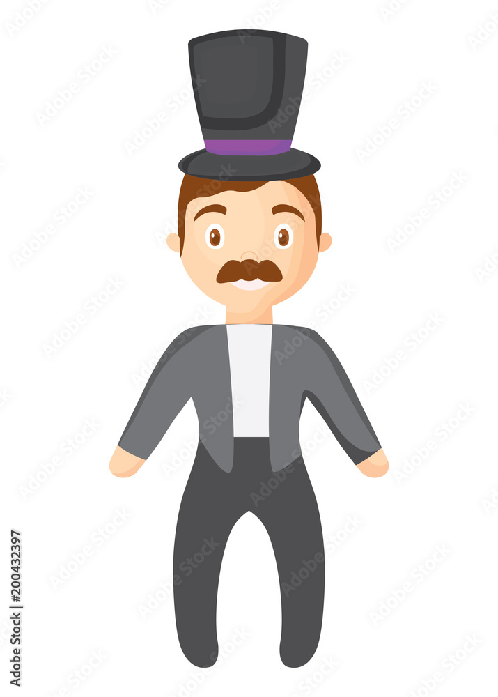 cartoon Circus Ringmaster icon over white background, colorful design. vector illustration cartoon Circus Ringmaster icon over white background, colorful design. vector illustration