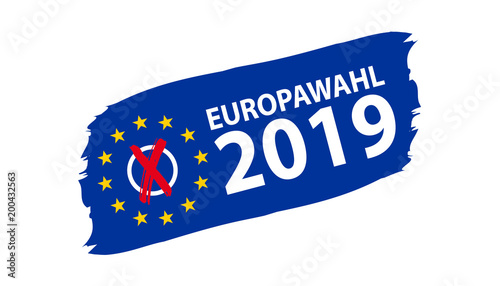 Europawahl 2019 - Vektor Banner inklusive Wahlkreuz