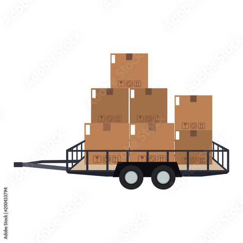Empty load trailer isolated vector illustration graphic design