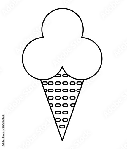 ice cream cone icon over white background, vector illustration