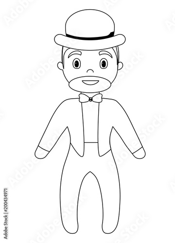 cartoon Circus Ringmaster icon over white background, vector illustration