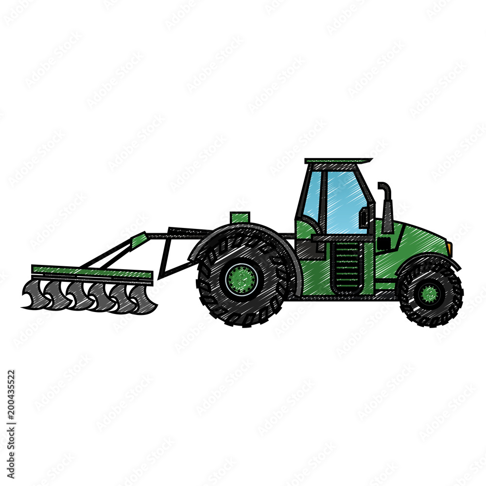 Fototapeta premium Farm tractor vehicle vector illustration graphic design