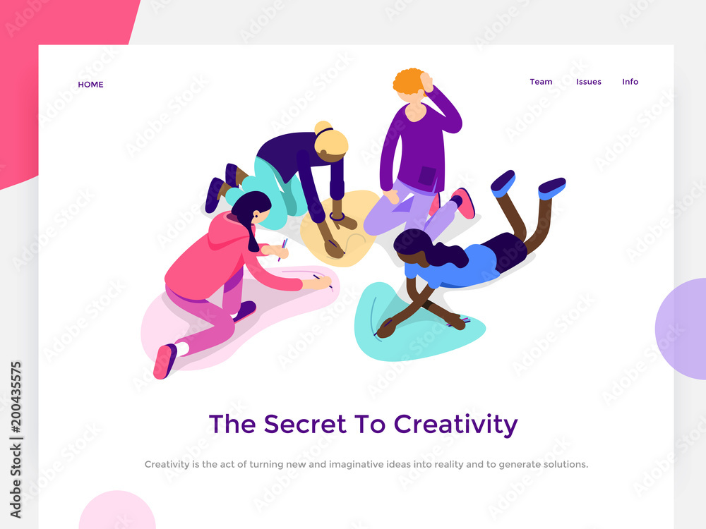 People work in a team and achieve a goal. Creative process and brainstorming. Landing page template. 3d vector isometric illustration. People work in a team and achieve a goal. Creative process and brainstorming. Landing page template. 3d vector isometric illustration.