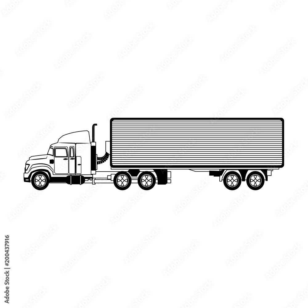 Truck with container vector illustration graphic design Truck with container vector illustration graphic design