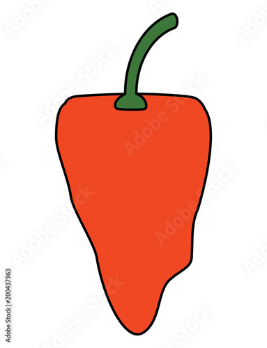 habanero chili pepper icon over white background, colorful design. vector illustration