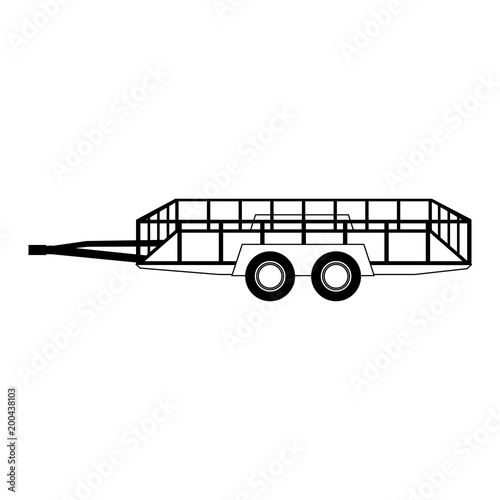 Empty load trailer isolated vector illustration graphic design