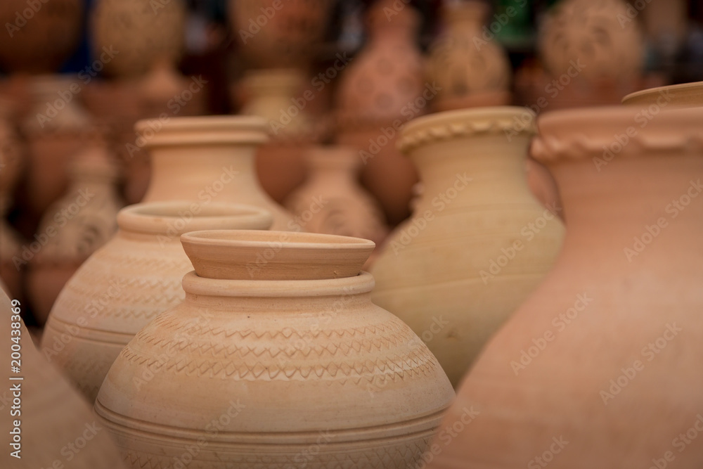 Ceramic pottery outside Nizwa Souq, Oman. Ceramic pottery outside Nizwa Souq, Oman.