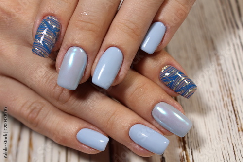 beautiful blue manicure