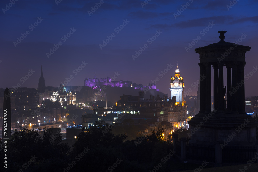 Edinburgh skyline at night from Calton Hill
