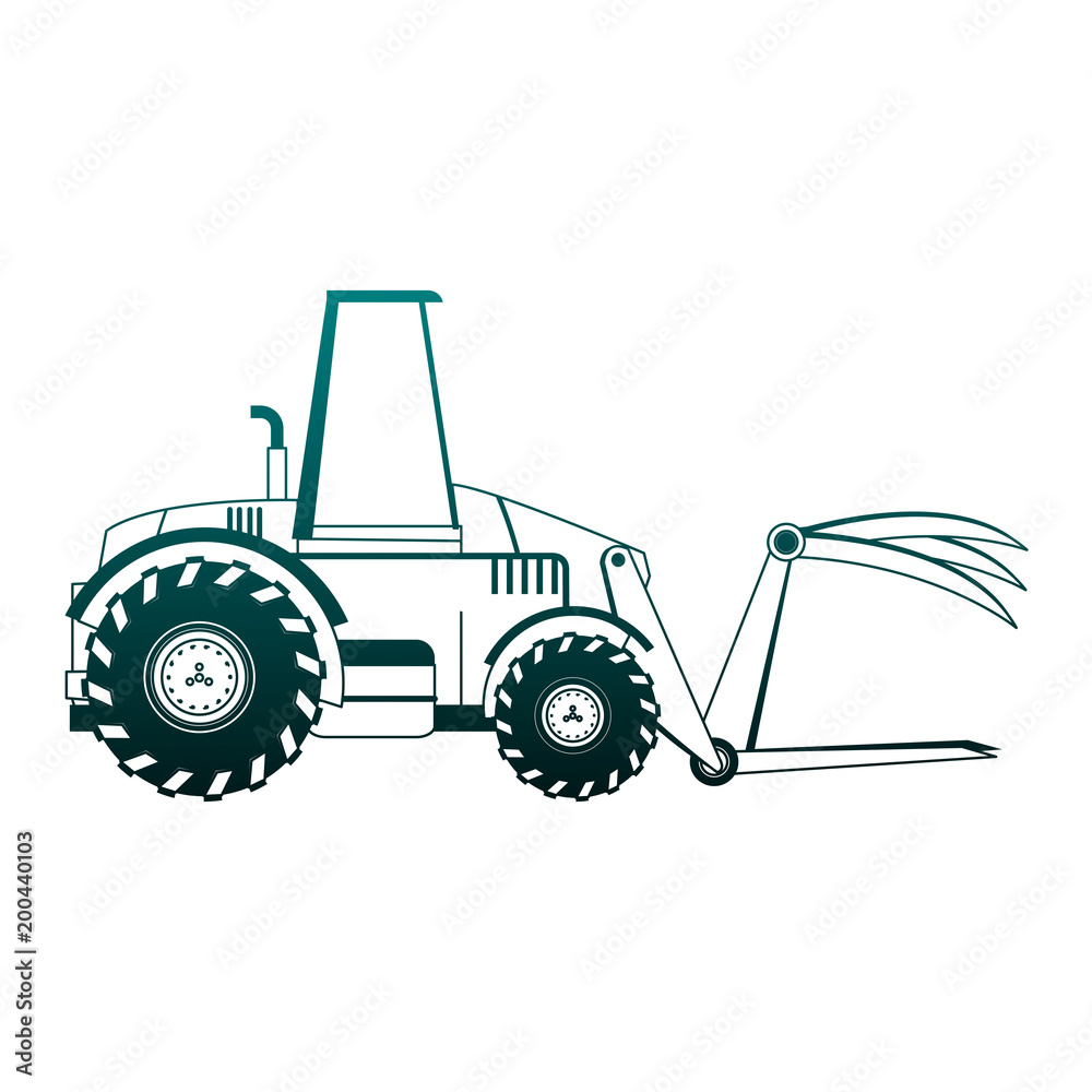 Fototapeta premium Farm tractor vehicle vector illustration graphic design