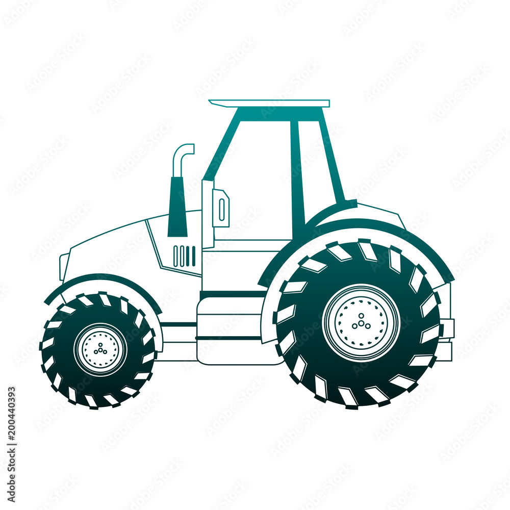 Obraz premium Farm tractor vehicle vector illustration graphic design