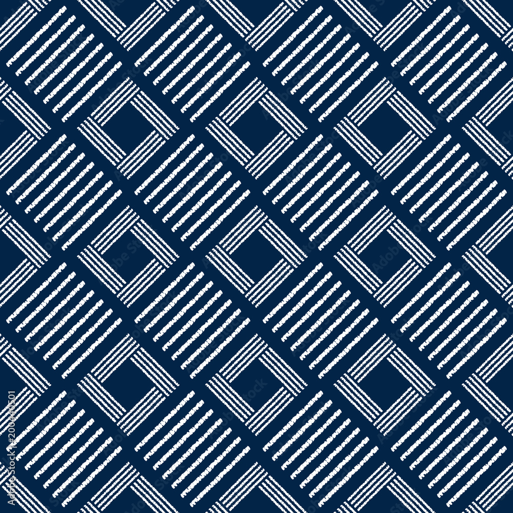 Abstract indigo shibori seamless vector pattern with mosaic Abstract indigo shibori seamless vector pattern with mosaic