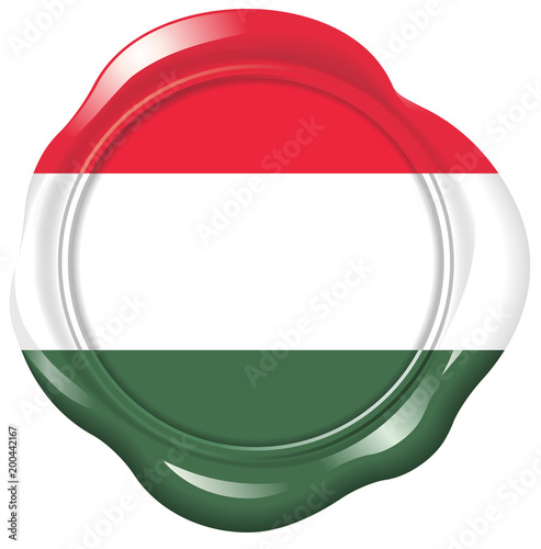 glänzendes Wachssiegel in den Farben Ungarns