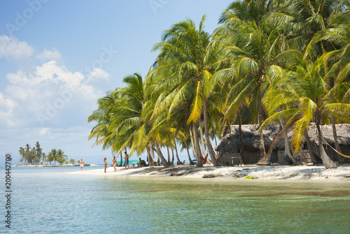 Isla, paraíso, edén, puesta de sol palmeras, Guna Yala, Kuna Yala, San Blas, Panamá, Caribe