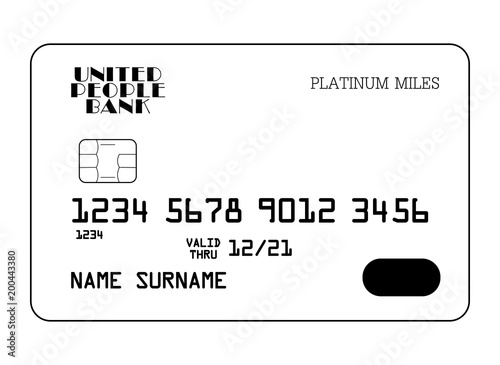 Vector icon of platinum miles bank card front