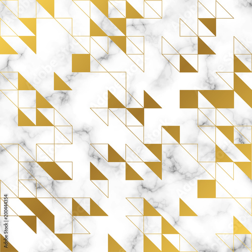 Marble Texture Vector Background with gold decoration