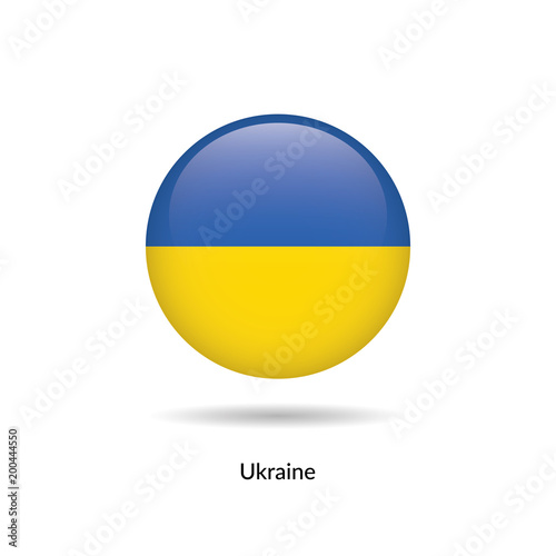 Free Download Ukraine flag - round glossy button. Vector Illustration. - GFXLoad