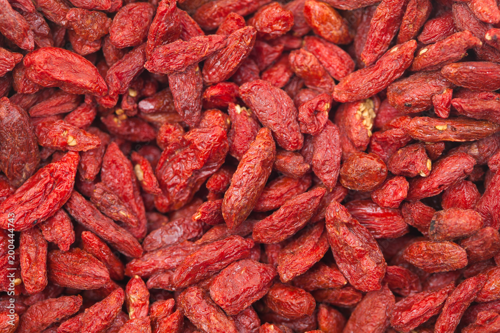 Background view of dried red goji berries Chinese matrimony vine Background view of dried red goji berries Chinese matrimony vine
