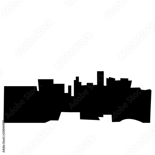 las vegas silhouette on white background  in black