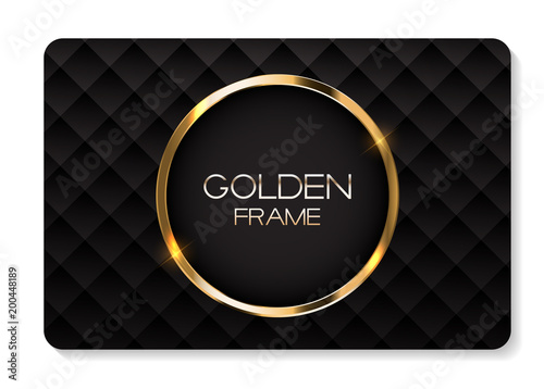 Abstract Card with Golden Frame Vector Illustration