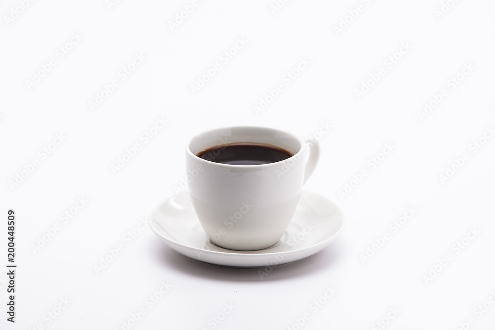 A cup of black coffee isolated on white background A cup of black coffee isolated on white background