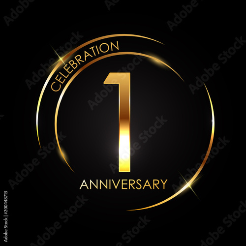 Template 1 Years Anniversary Vector Illustration