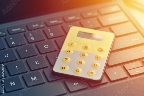 One-time safe password, internet banking token. Close up of digipass on computer keyboard