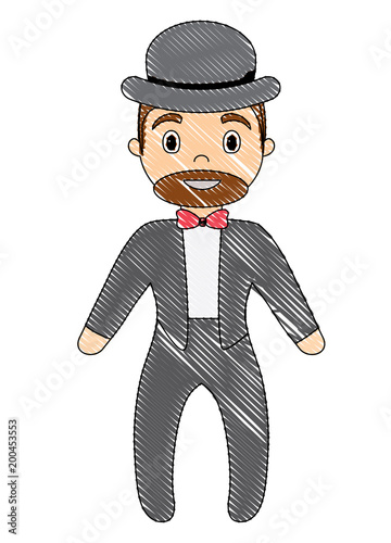 cartoon Circus Ringmaster icon over white background, colorful design. vector illustration