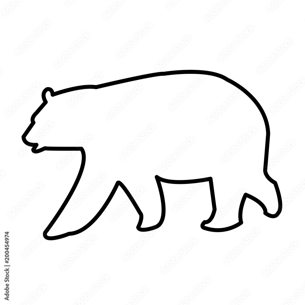 black bear outline clip art on white background Stock Vector | Adobe Stock
