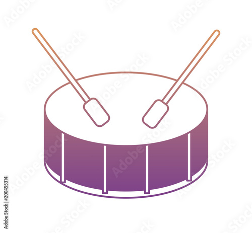 drum icon over white background, colorful design. vector illustration