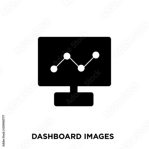dashboard images icon on white background  in black  vector icon illustration