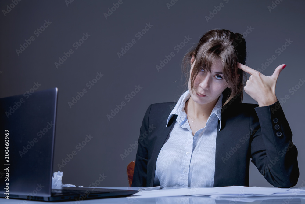 I hate my office work. Young businesswoman working with documents. Low  wages, overtime working hours, lack of career prospects. Stock Photo |  Adobe Stock