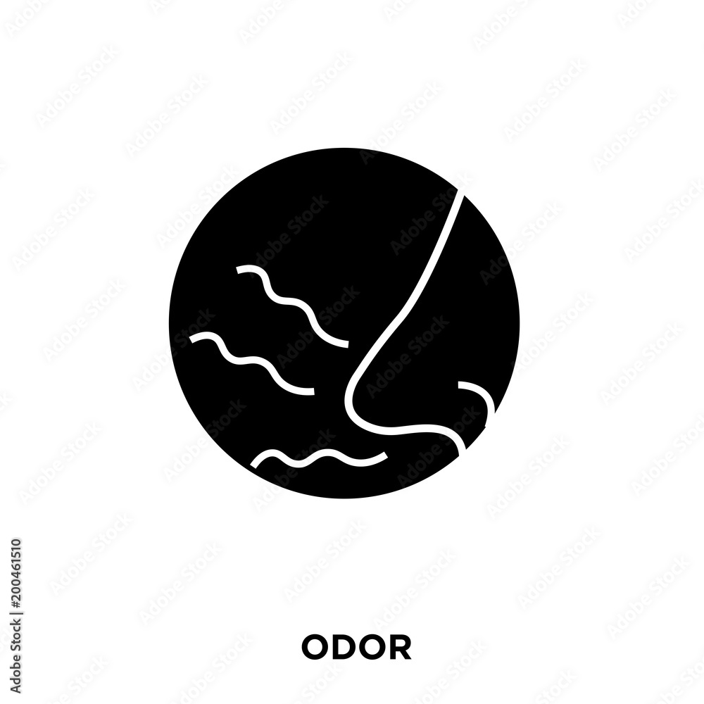 odor icon on white background, in black, vector icon illustration