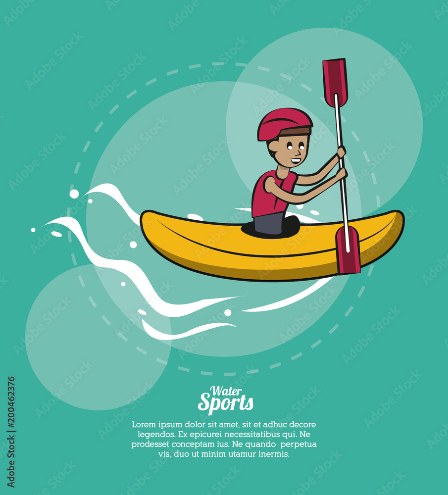 Water sports kayak infographic vector illustration graphic design